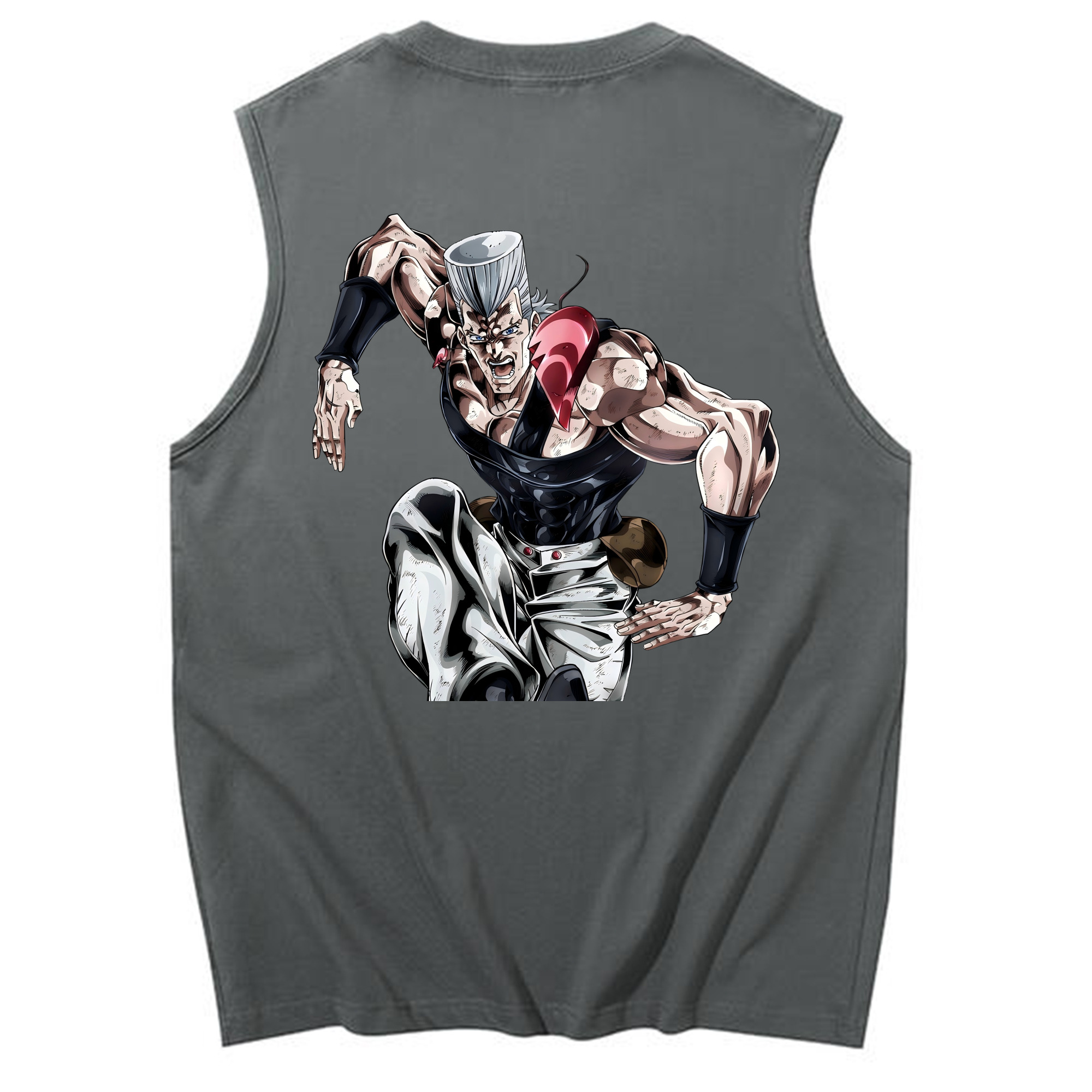 （画像用） ジョジョの奇妙な冒険 ジャン＝ピエール?ポルナレフ JoJo's Bizarre Adventure Jan Pierre Polnareff コットン100％タンクトップ（背面プリント）